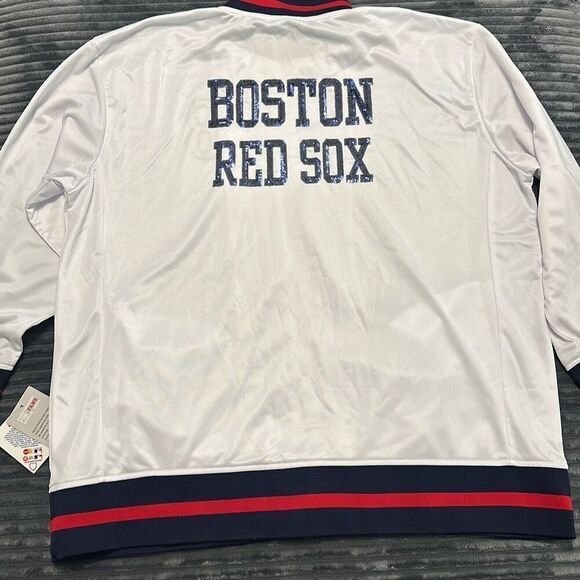Majestic Boston Red Sox Zip-Up Jacket White with Sequins Women’s XL NWT - Picture 7 of 9